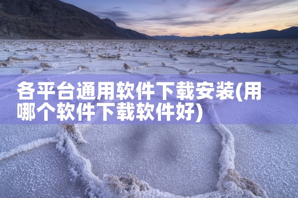 各平台通用软件下载安装